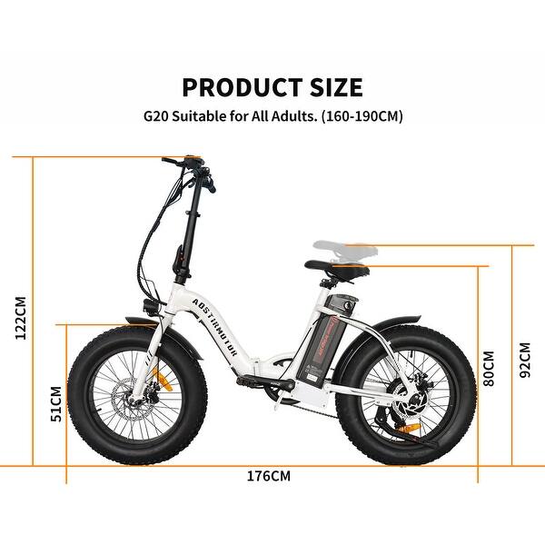 G20 Folding Electric Bike Ebike Bicycle 500W Motor 20" Fat Tire With